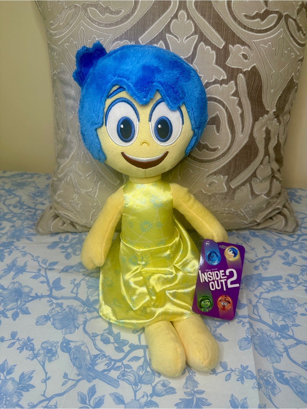 Disney Inside Out 2 Joy Plush - Blue Hair, Yellow Dress